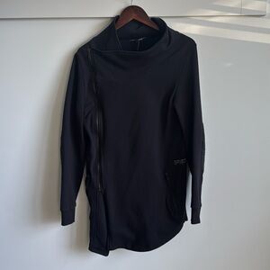 Modern Asymmetrical Black zip up sweater